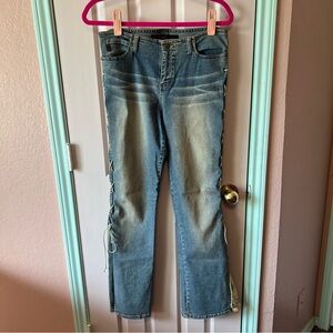 Y2K Lace-up Low Rise Mudd Flare Denim Jeans Size 11
